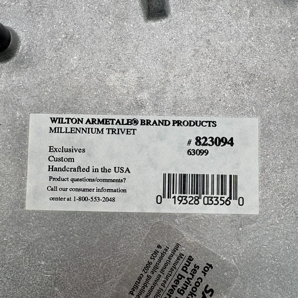 Wilton Armetale Millennium 2000 Trivet USA Silver‎ Champagne Party Table Decor
